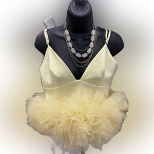 ZARA Yellow Tulle Top